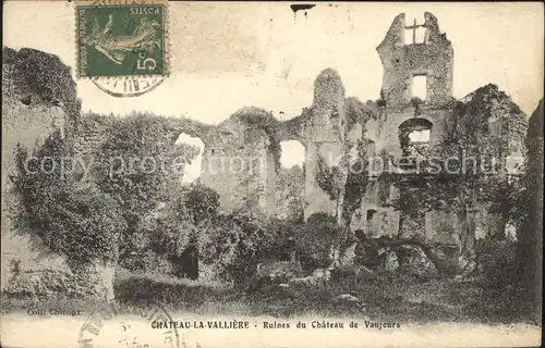 Chateau la Valliere Ruines du Chateau de Vaujours Stempel auf AK Kat. Chateau la Valliere