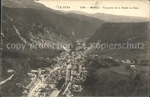 Morez Panorama vue prise de la Roche au Dade Kat. Morez