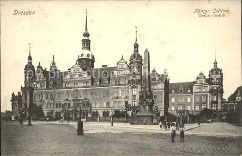 Dresden Schloss Obelisk Kat. Dresden Elbe