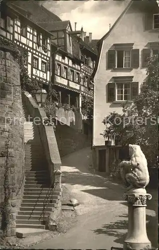 Meersburg Bodensee Baerenbrunnen und Steigstrasse Kat. Meersburg