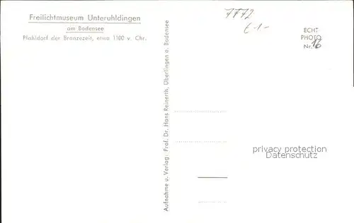 Unteruhldingen Pfahlbauten Kat. Uhldingen Muehlhofen