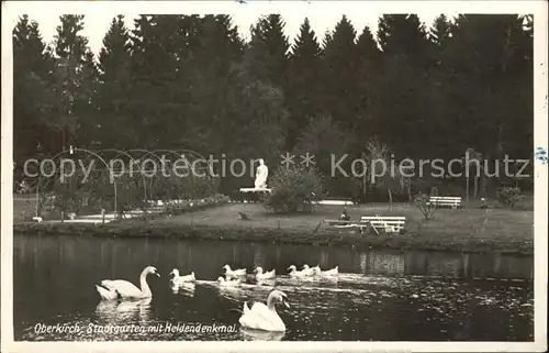 Oberkirch Baden Stadtgarten Teich Schwaene Heldendenkmal Kat. Oberkirch