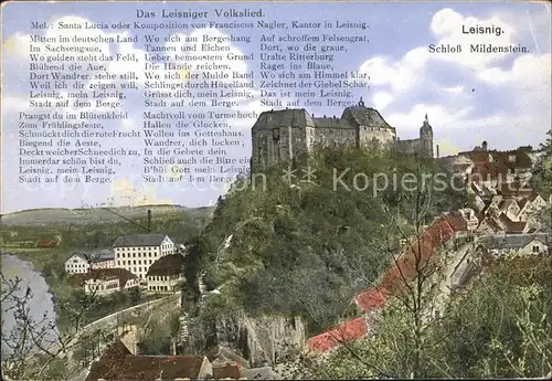 Leisnig Schloss Mildenstein Volkslied Kat. Leisnig