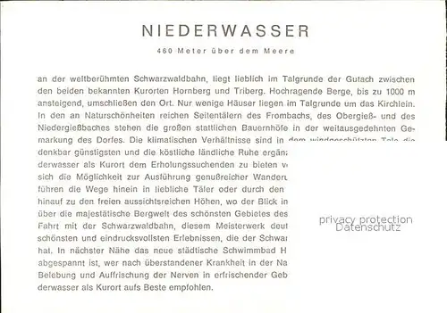 Niederwasser Gasthaus Pension Roessle Familie Kammerer Kat. Hornberg