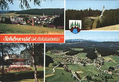Schoenwald Schwarzwald Fliegeraufnahme und Skischanze Kat. Schoenwald im Schwarzwald