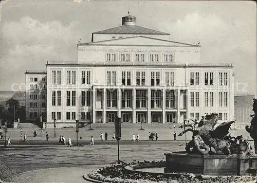Leipzig Opernhaus Karl Marx Strasse Brunnen Kat. Leipzig