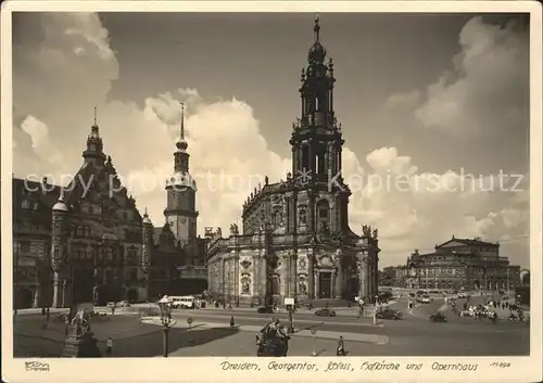 Dresden Georgentor Schloss Hofkirche Opernhaus Kat. Dresden Elbe