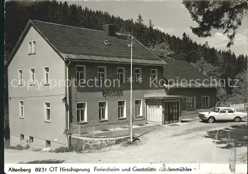 Hirschsprung Ferienheim Restaurant Ladenmuehle Auto Kat. Altenberg