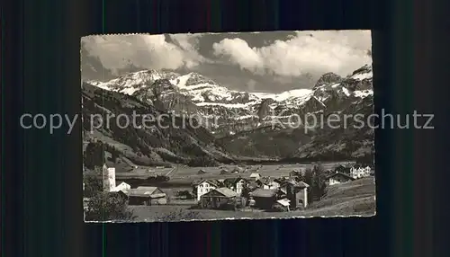 Lenk Simmental Gesamtansicht mit Alpenpanorama Berner Oberland Kat. Lenk Simmental