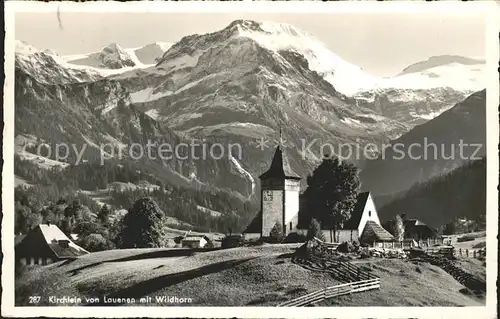 Lauenen Kirchlein Blick zum Wildhorn Berner Alpen Kat. Lauenen