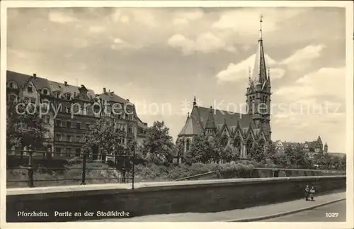 Pforzheim Partie an der Stadtkirche Kat. Pforzheim