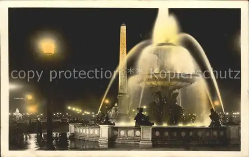 Paris Place de la Concorde illuminee Obelisque Collection Paris la nuit Kat. Paris