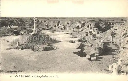 Carthage Karthago Amphitheatre Ruinen Antike Staette Kat. Tunis