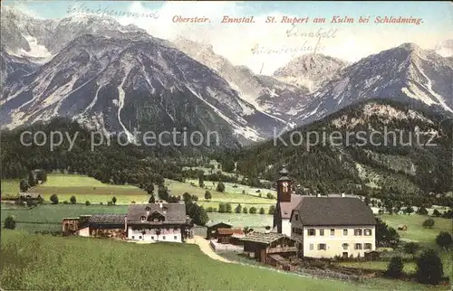 Schladming Obersteiermark Sankt Rupert Kirche am Kulm Ennstal Alpenpanorama Kat. Schladming