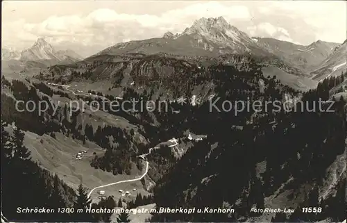 Schroecken Vorarlberg mit Hochtannbergstr Biberkopf und Karhorn Kat. Schroecken