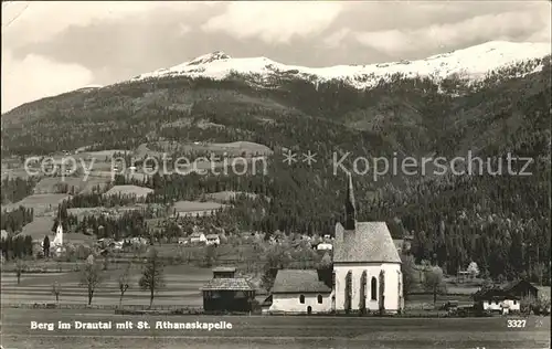 Berg Drautal mit St Athanaskapelle Kat. Berg im Drautal