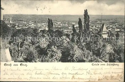 Graz Steiermark Totale vom Schlossberg Kat. Graz