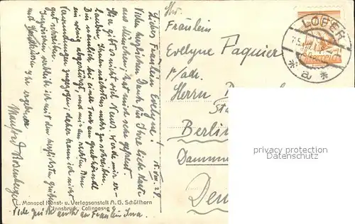 Lofer Teufelssteg mit Ochsenhoerner Reifhorn Breithorn Kat. Lofer