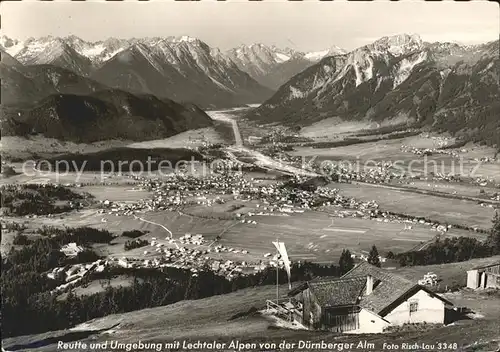 Reutte Tirol und Umgebung mit Lechtaler Alpen von der Duernberger Alm Kat. Reutte