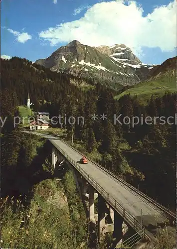 Schroecken Vorarlberg Hochtannbergbruecke mit Juppenspitze und Mohnenfluh Kat. Schroecken