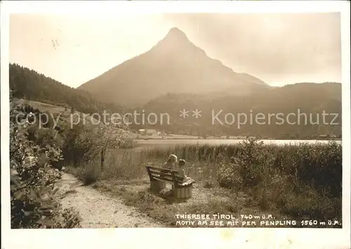 Thiersee Motiv am See mit Penpling Kat. Thiersee