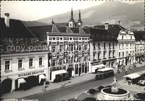 Leoben Strassenpartie Brunnen Kat. Leoben