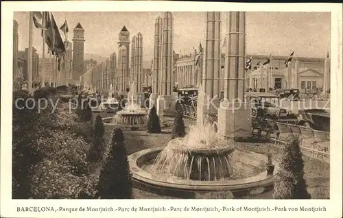 Barcelona Cataluna Parque de Montjuich Fuente Springbrunnen Kat. Barcelona