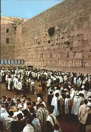 Jerusalem Yerushalayim Prayers at the Wailing Wall Klagemauer Kat. Israel