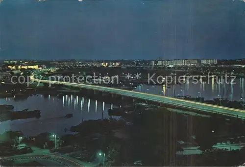 Singapore Night view of Merdeka Bridge Kat. Singapore