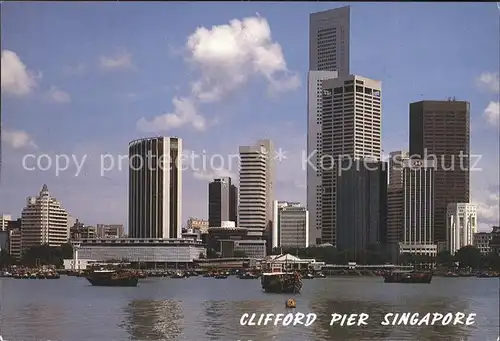 Singapore Clifford Pier and Banking Area Skyscraper Kat. Singapore
