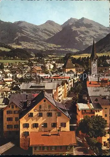 Kitzbuehel Tirol Blick von Pfarrkirche gegen Sueden Alpenpanorama Kat. Kitzbuehel