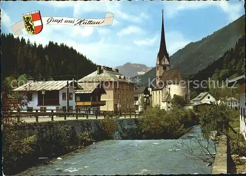 Huettau Gebirgsdorf im Fritzbachtal Kirche Sommererholungsort Wappen Kat. Huettau