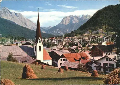 Seefeld Tirol Ortsansicht mit Kirche Alpenpanorama Karwendelgebirge Kat. Seefeld in Tirol