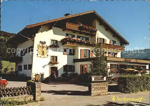 Westendorf Tirol Gasthof Pension Restaurant Schermer Fassadenmalerei Kat. Westendorf
