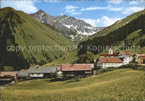 Berwang Tirol Ortsansicht mit Kirche Kamp Roter Stein Kat. Berwang