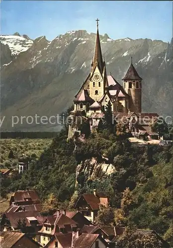 Rankweil Vorarlberg Wallfahrtskirche Blick gegen Schweizer Berge Kat. Rankweil