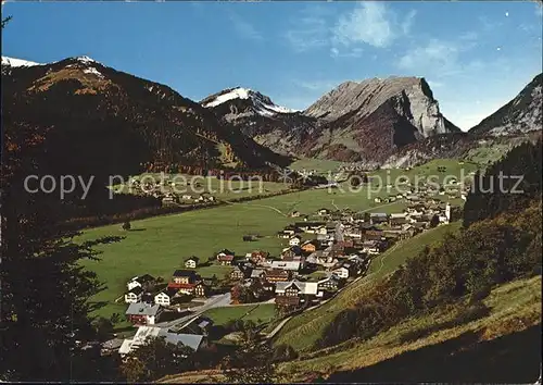Schoppernau Vorarlberg Panorama mit Klipperen und Kanisfluh Bregenzerwald Kat. Schoppernau