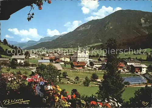 Brixen Thale Panorama mit Hahnenkamm Kat. Brixen im Thale