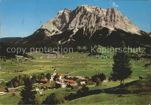 Lermoos Tirol Panorama mit Zugspitze Wettersteingebirge Sommerfrische Kat. Lermoos