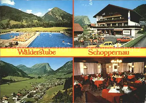 Schoppernau Vorarlberg Restaurant Waelderstube Panorama Alpen Schwimmbad Kat. Schoppernau