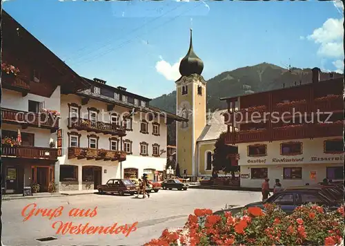 Westendorf Tirol Strassenbild Kirche Gasthof Kat. Westendorf