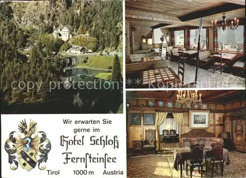 Nassereith Hotel Schloss Fernsteinsee Wappen Kat. Nassereith