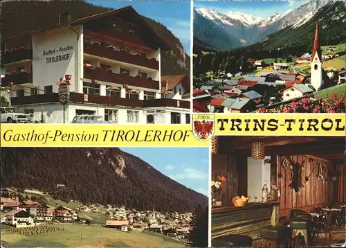 Trins Innsbruck Gasthof Pension Tirolerhof Kirche Alpenpanorama Wappen / Trins /Innsbruck