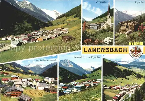 Lanersbach Teilansichten Alpenpanorama Eggalm Wappen Kat. Tux Finkenberg