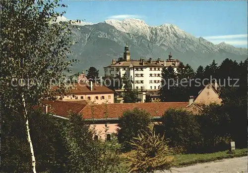 Innsbruck Schloss Ambras gegen Bettelwurf Karwendelgebirge Kat. Innsbruck