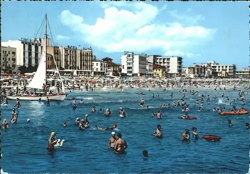 Cattolica Badenzeit Strand Meer Segelboot Kat. Cattolica