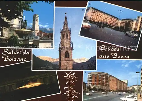 Bolzano Bahnhof Pfarrturm Mazziniplatz Finanzaemter Brunnen Verdiplatz Kat. Bolzano