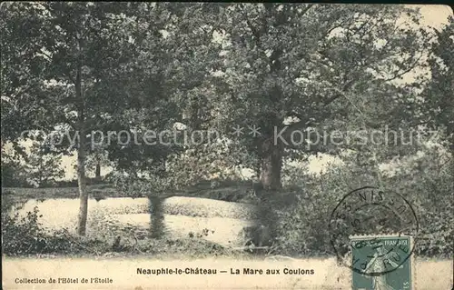 Neauphle le Chateau La Mare aux Coulons Stempel auf AK Kat. Neauphle le Chateau