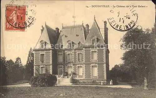 Doudeville Chateau de Vert Galant Stempel auf AK Kat. Doudeville