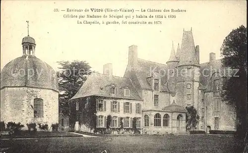 Vitre d Ille et Vilaine Chateau des Rochers Madame de Sevigne Histoire Kat. Vitre